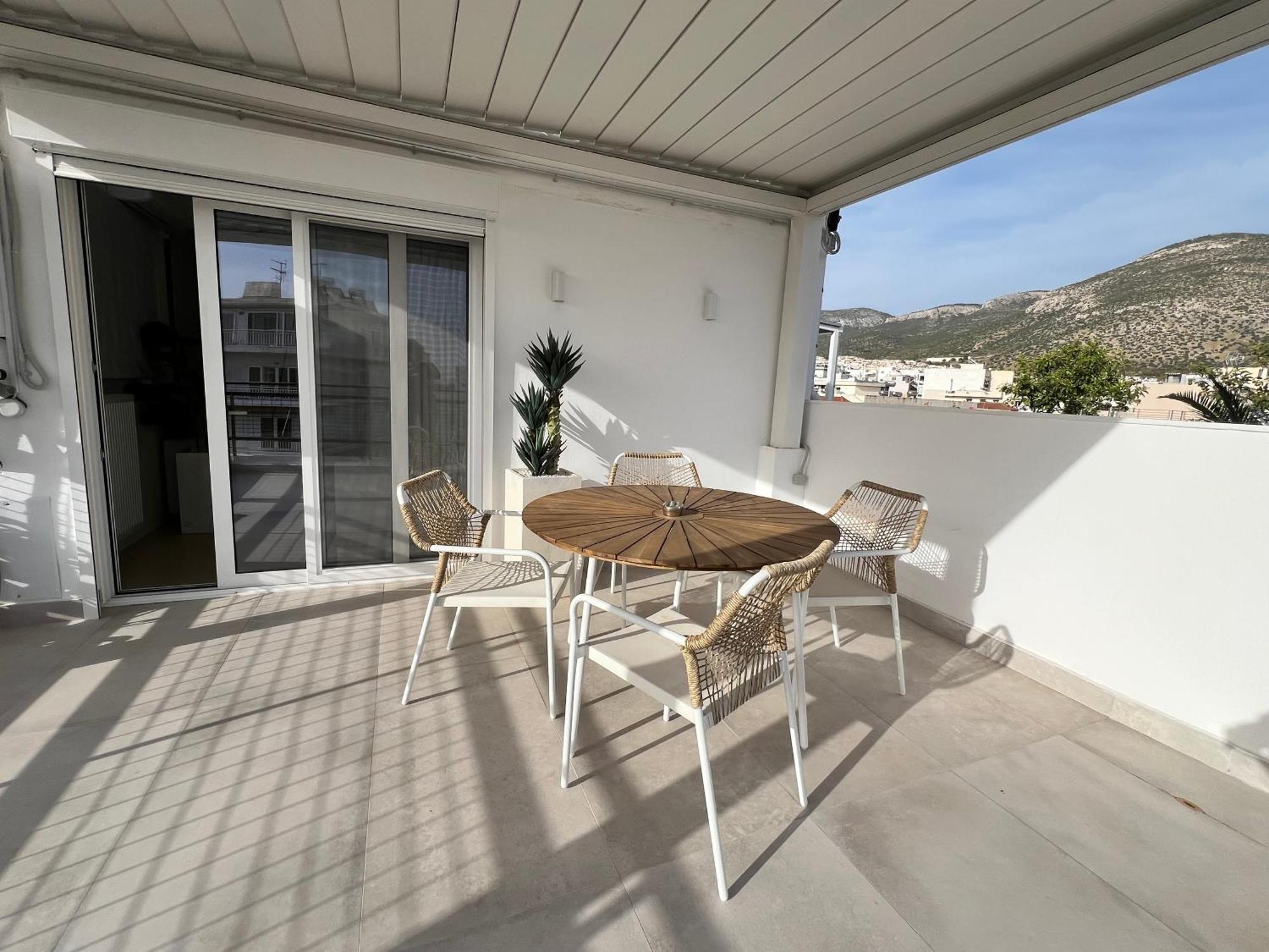 Ferienwohnung Luxury Penthouse W/ Sea View Athen Exterior foto