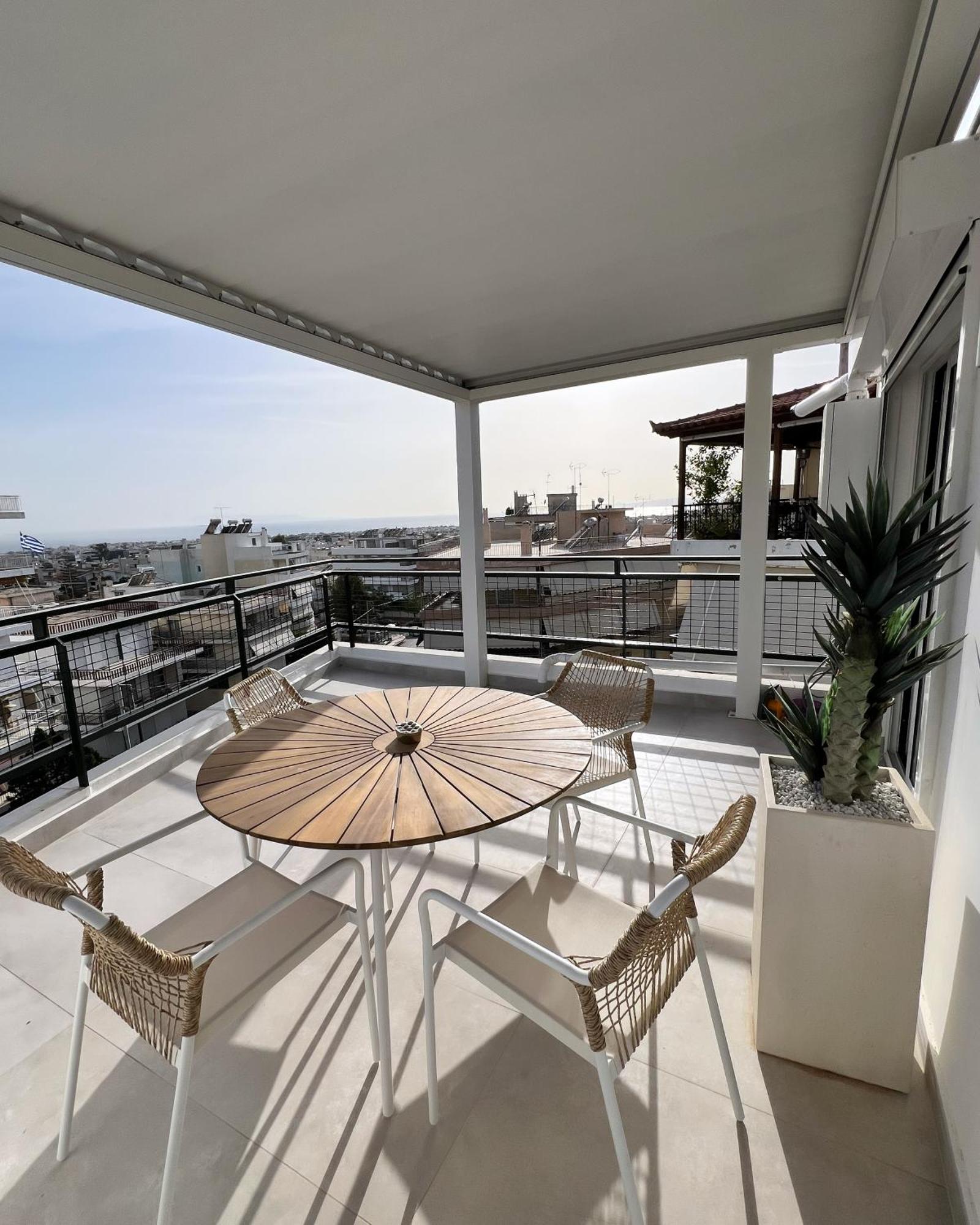 Ferienwohnung Luxury Penthouse W/ Sea View Athen Exterior foto